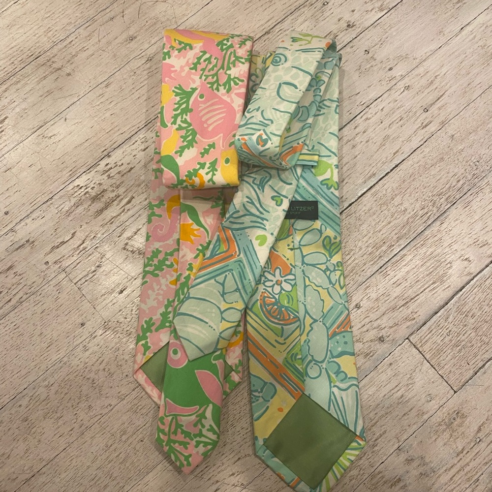 Lilly Pulitzer UNISEX SPRING floral print ties handmade via palm beach ATTIRE